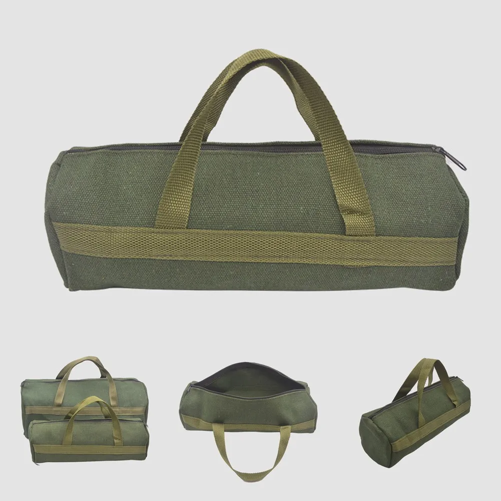 

Portable Canvas Waterproof Tool Bags Durable Thick Tool Bag Storage And Storage Tool Bag Cylindrical Repair Tool Bag