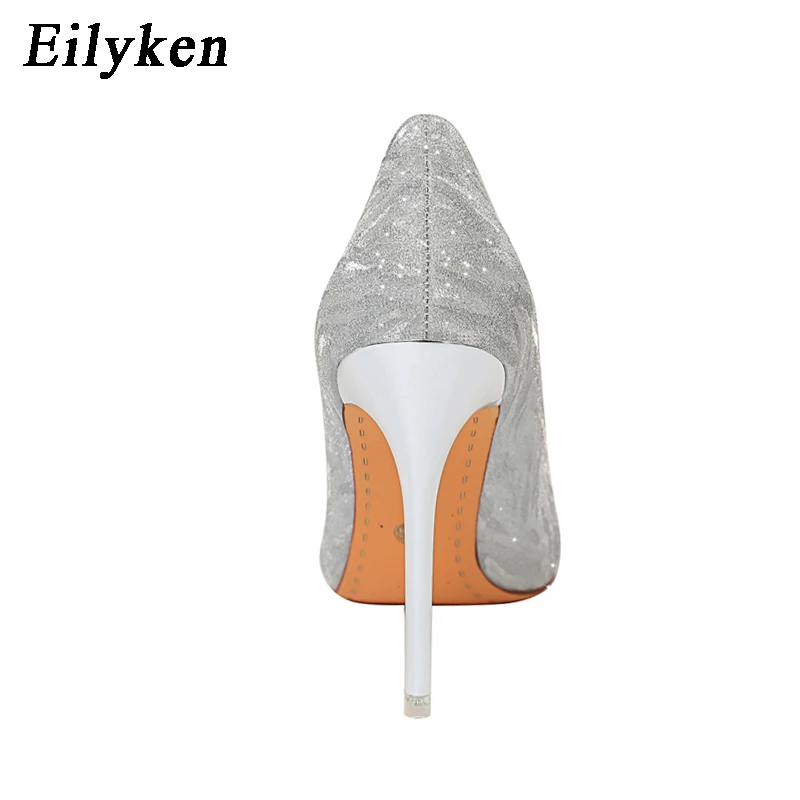 Туфли Eilyken женские на высоком каблуке заостренный носок блестящие свадебные