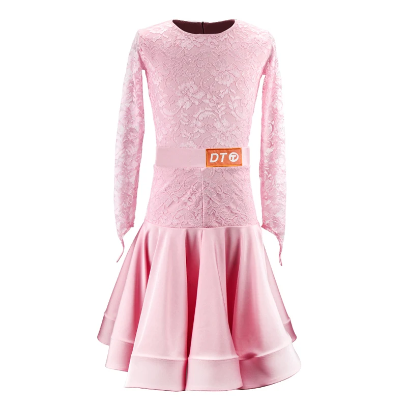 

2020 Lace Latin Dance Clothes For Girls Pink Samba Competition Dresses Designer Clothing Tango Outfits Tap Dance Wear