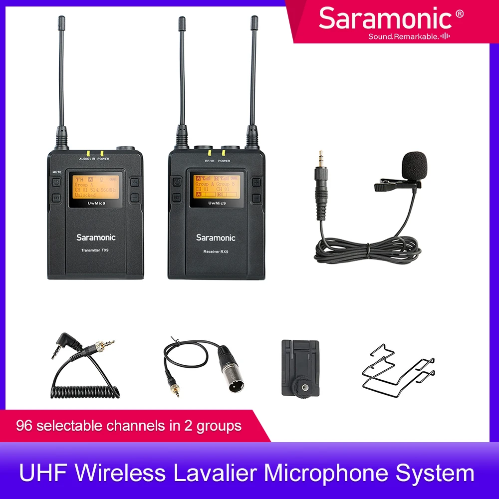 Новинка беспроводная петличная микрофонная камера Saramonic UwMic9 UHF передатчики и