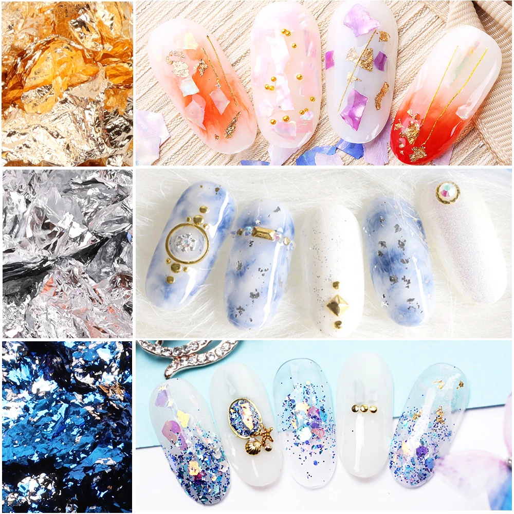 

Gilding Gold Foil Flakes for Resin Jewelry, Imitation Foil Flakes Metallic Leaf with Tweezers and Finger Cots for Pain
