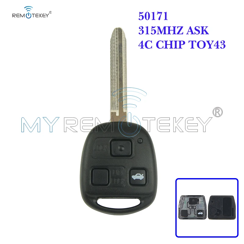 Ключ дистанционного управления Remtekey Denso (не Valeo) для Toyota Land Cruiser FJ 315 1998 3 кнопки 2002