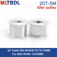 1pcs 20 teeth 5m idler pulley tensioner wheel bore 568101215mm with bearing guide synchronous pulley htd5m 20t 20teeth