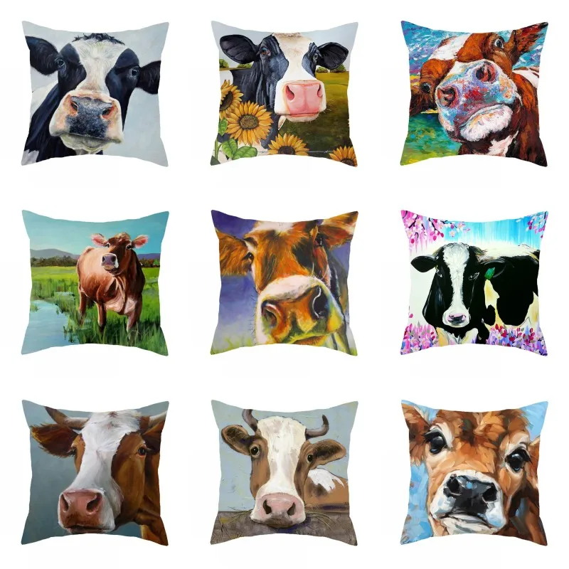Чехол для подушки с коровьим узором домашний декор чехол дивана офиса 45x45 см KK13 |