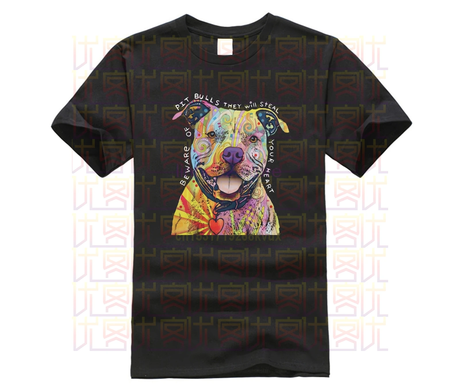 Футболка Pitbull футболка для собак на заказ неоновая унисекс|Мужские футболки| |