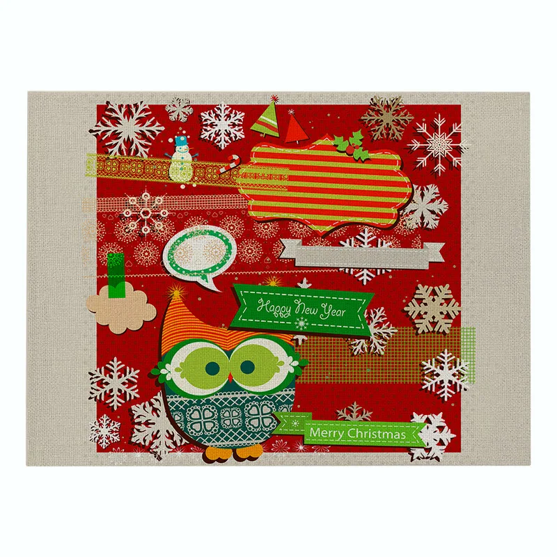 Рождественская салфетка под приборы обеденный стол коврик плед Печать Рождество