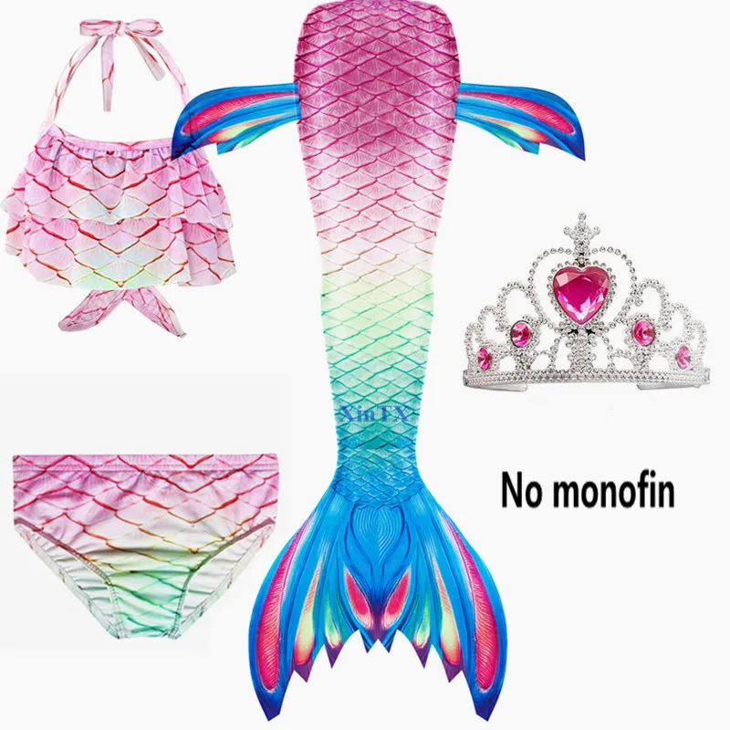 Детский костюм для косплея Ариэль с хвостом русалки и моноластами|Костюмы