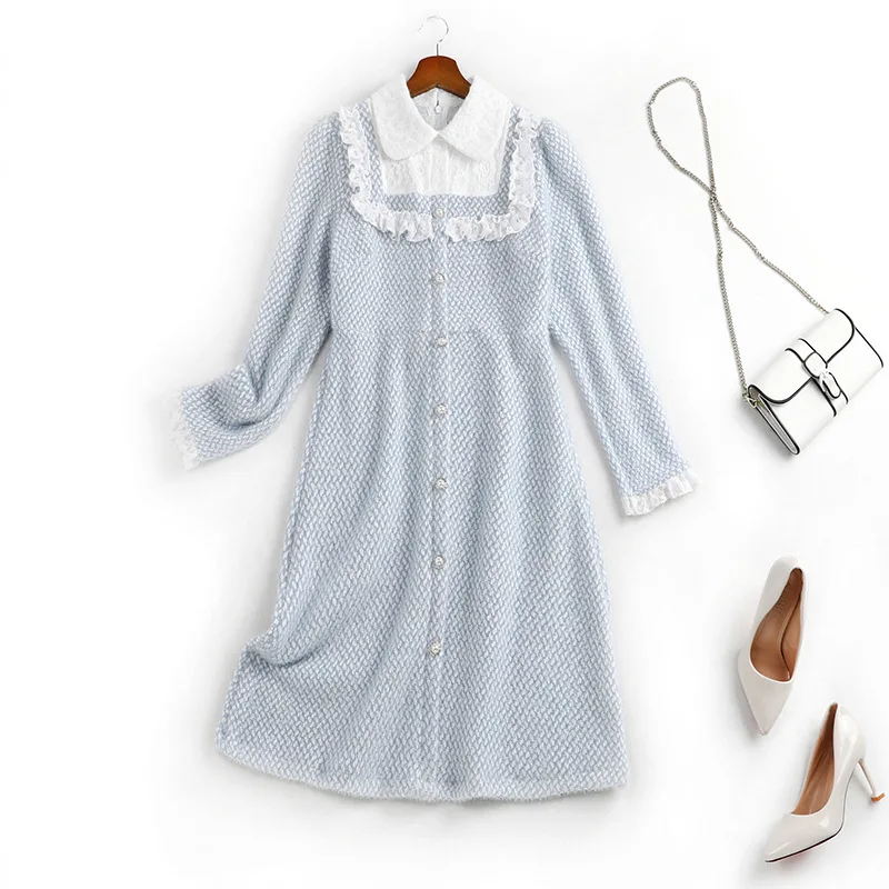 

2021 Early New Large Women Dress Plus Size 6l Long Net Gentle Department Woolen Show Thin A-line 11353 Dresses Big Sizes