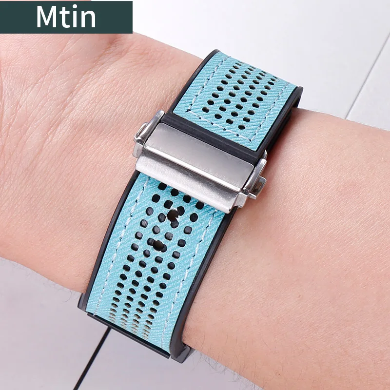 Leather strap men's 19mmx25mm watch accessories For Hublot outdoor sports rubber watch band wrist strap chain ladies buckle tool