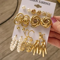 new woman earrings set hip hop gold color metal earrings for women boho fashion jewelry geometric circle hoop earrings 2021 gift
