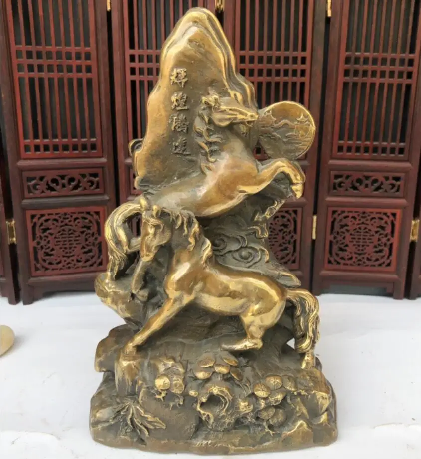 

China brass archaize zodiac horse crafts statue