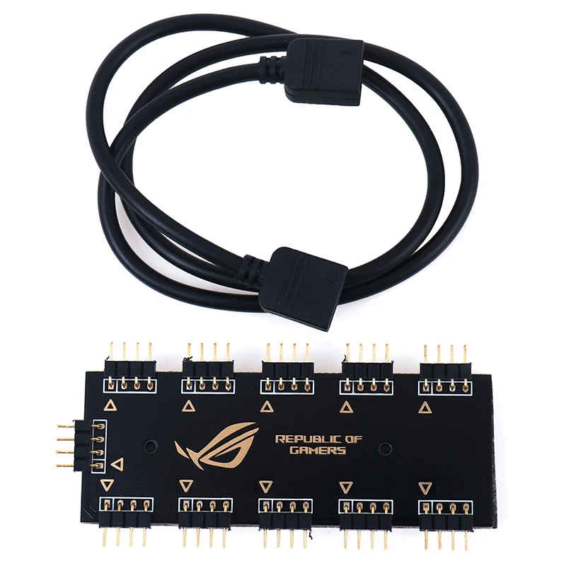 

10 RGB Synchronization HUB Splitter Extension Cable 12V 4IN Interface