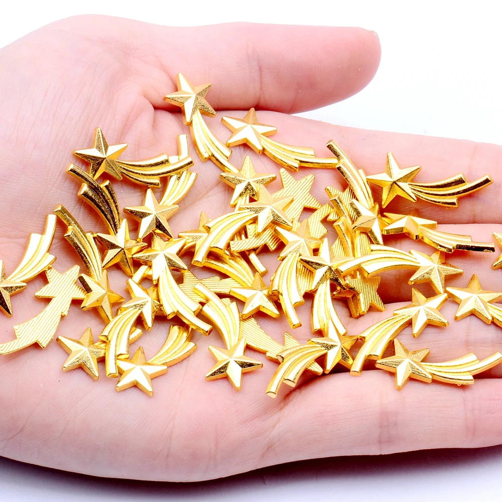 03 gold 24x10mm Серия звездное небо 100 шт 5 стилей позолоченное розовым золотом планета Луна застежки для самодельные Украшения, Аксессуары - Цвет: 03 gold 24x10mm