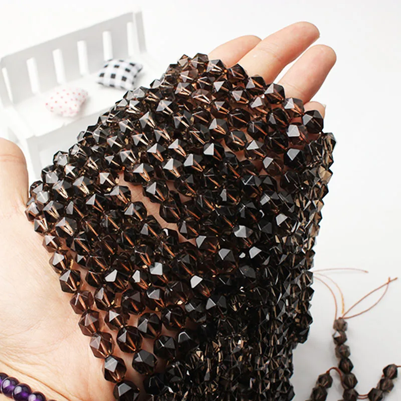 Бусины Из Натурального граненого коричневого чая LanLi 6/8/10/12 мм незакрепленные