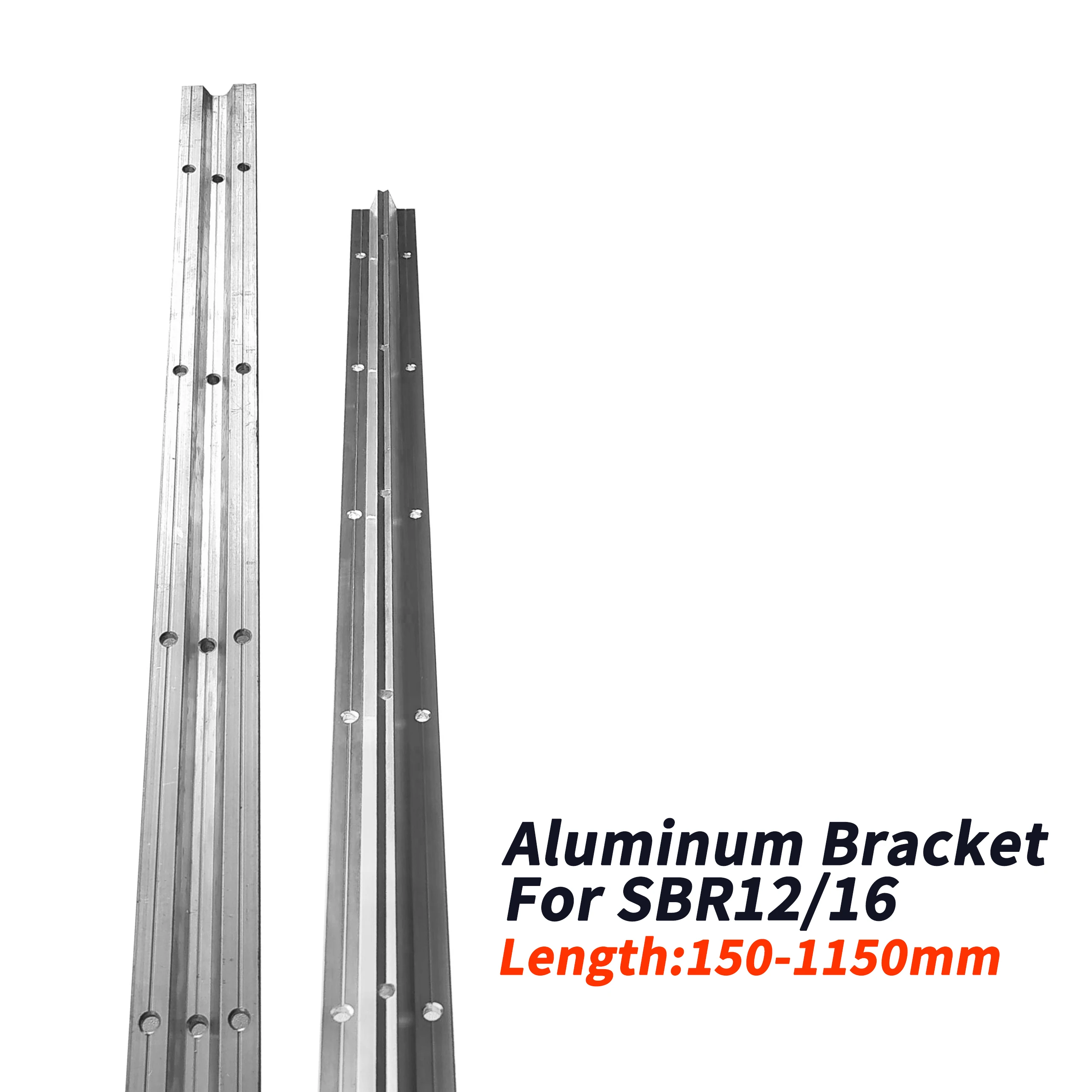 

1/2pc SBR12 SBR16 SBR aluminum bracket 150mm-1150mm with hole/without hole linear rails guides machined for CNC parts