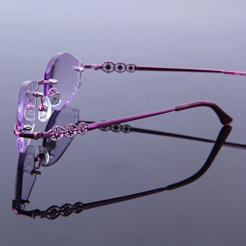 Женские роскошные стразы очки для обрезки близорукости без оправы чтения