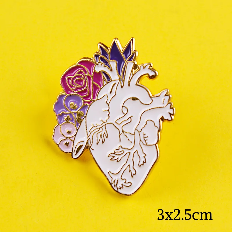 Punk Skull Badges on Backpack Flower Heart for Clothes Enamel Pins Backpacks Brooch Lapel Pin Badge Gift DIY | Дом и сад