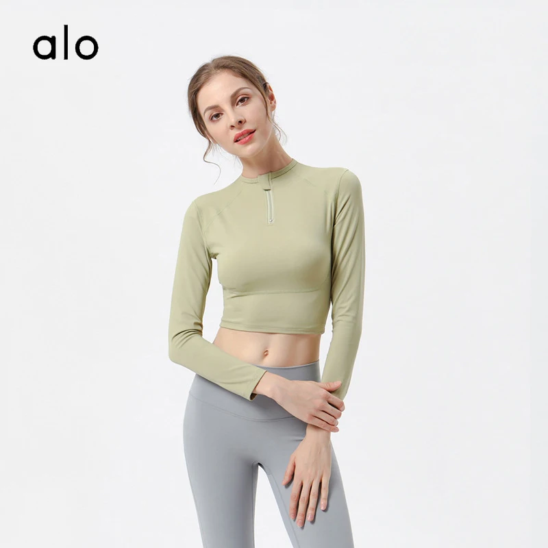 

Alo Yoga New Fashion Leisure Slim Long-sleeved Tops Running Sports Fitness Elastic Professional Yoga Clothes /50