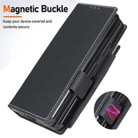 genuine leather case for samsung galaxy z fold 3 with s pen holder 2 in 1 magnetic detachable for z fold 3 case