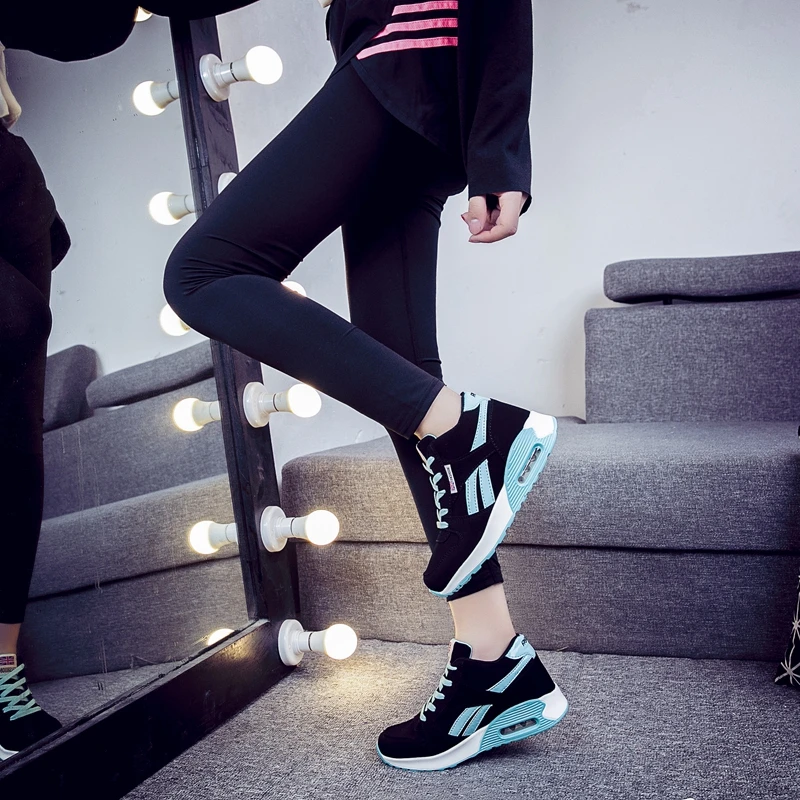 Женские теннисные туфли ссветильник кожаные кроссовки с воздушной амортизацией