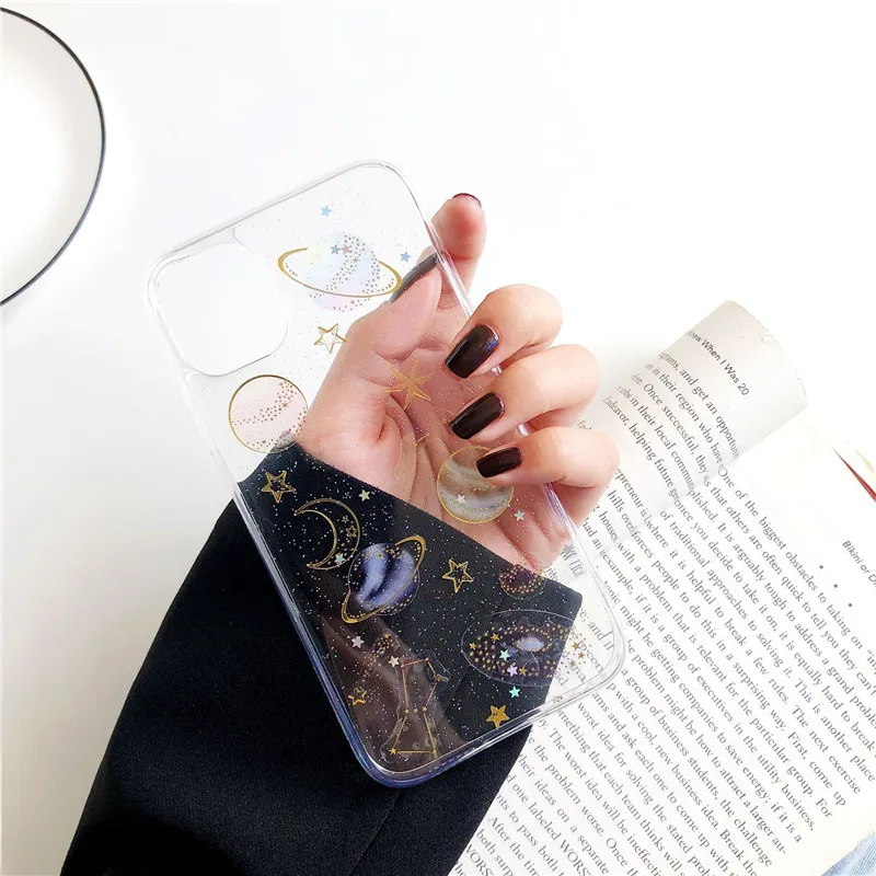 

Moon Stars Clear Silicone Soft Phone Case For iPhone 6 6s 7 8 Plus 2020 SE X XR XS Max 11 11Pro Max 12 12Pro Max Pro Mini Case