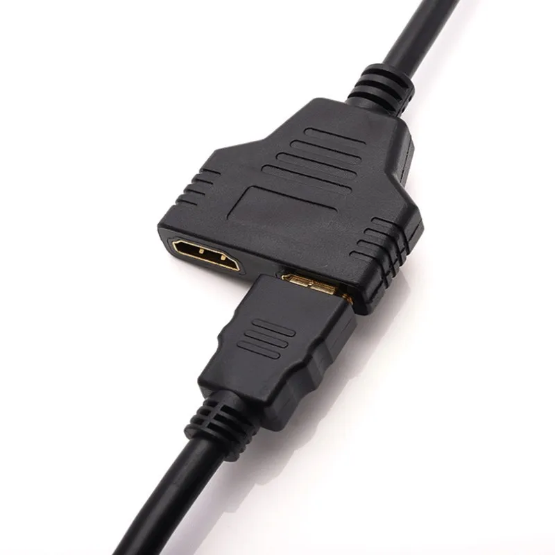 1PC HD-MI Compatible 2 Dual Port Y Splitter HD 1080P V1.4 Male To Double Female Adapter Cable 1 In 2 Out Converter Connect Cable images - 6