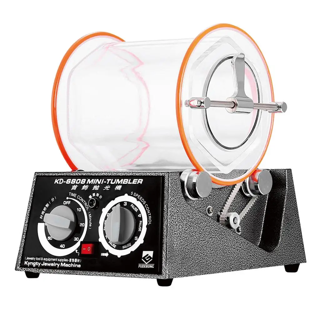 Машинка для полировки драгоценностей камней барабан роторный полировщик