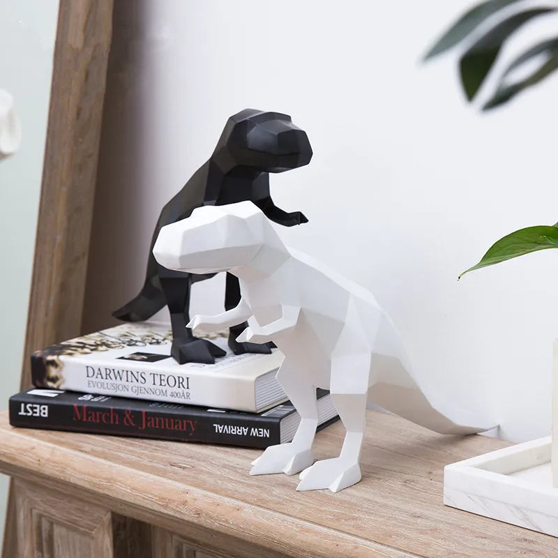 

Geometry Dinosaur Resin Ornaments Creative Simulation Animal Living Room TV Cabinet Art Decorations X3417