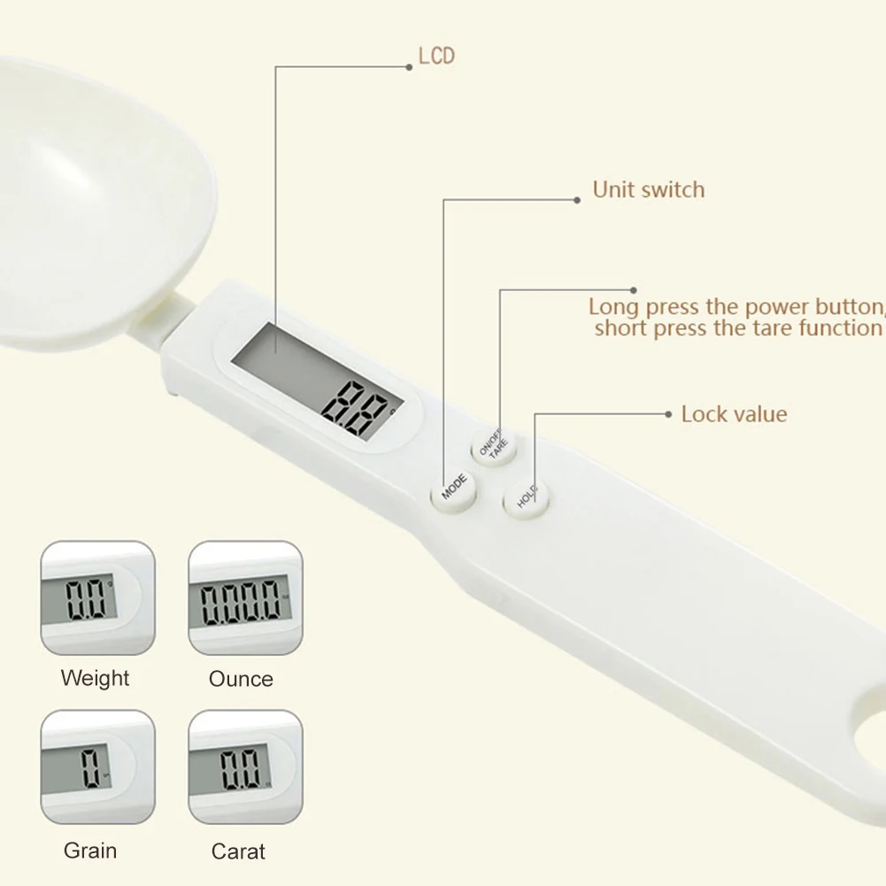 

New 300g/0.1g Portable LCD Digital Kitchen Scale Measuring Spoon Gram Electronic Spoon Weight Volumn Food Scale New High Quality