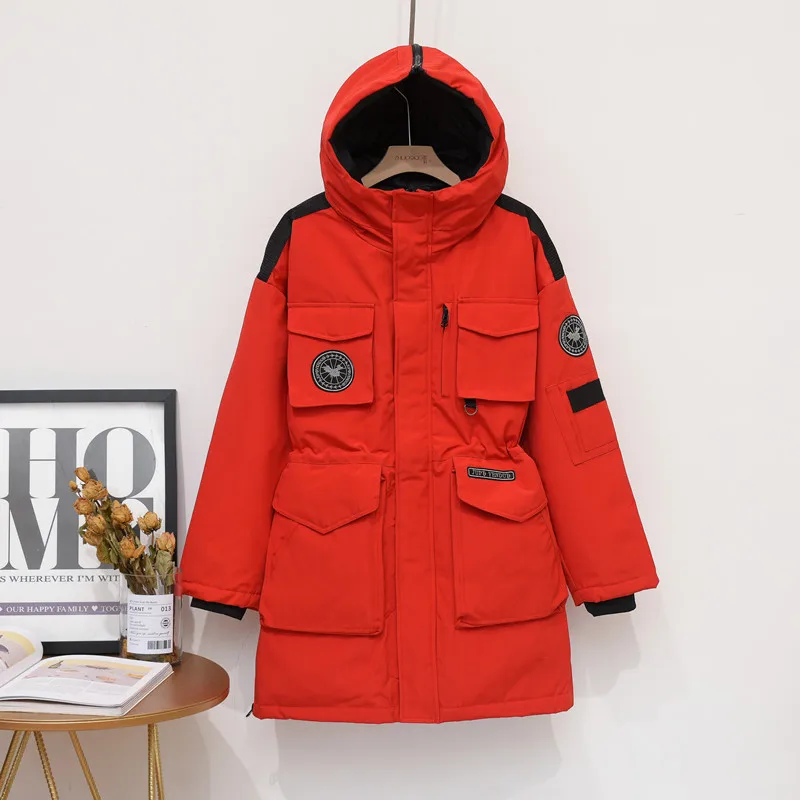 Женская пуховая одежда Новинка 2019 года средняя длина взрывная пара форменная