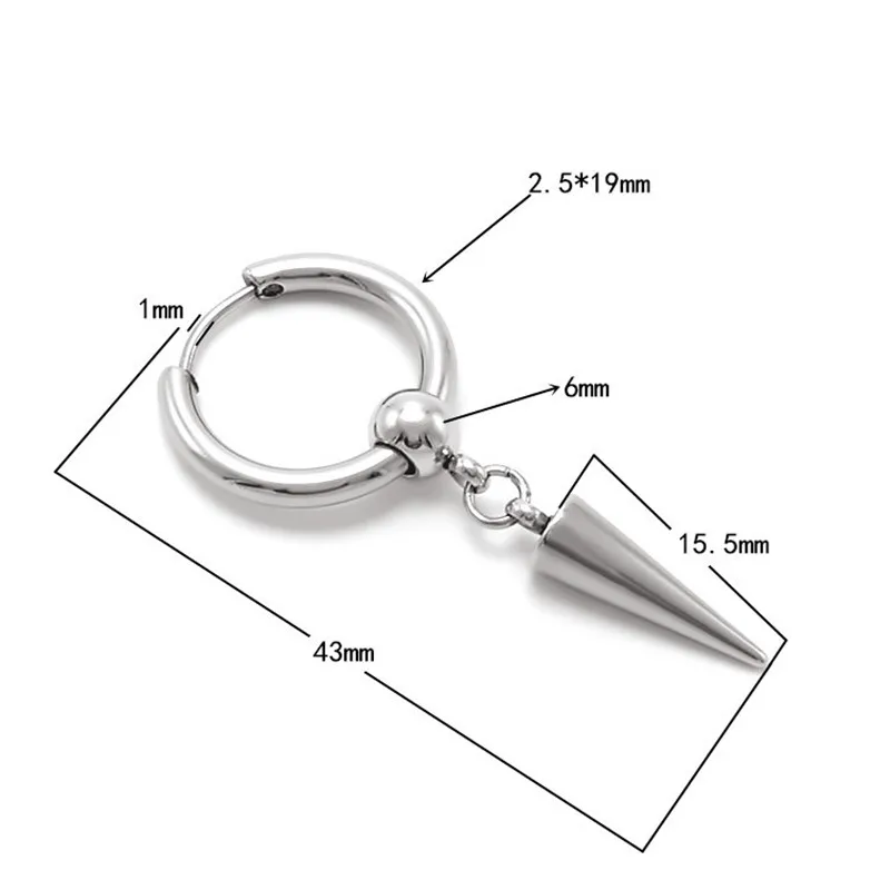 Маленькие круглые серьги из нержавеющей стали 316L в стиле панк для женщин и мужчин