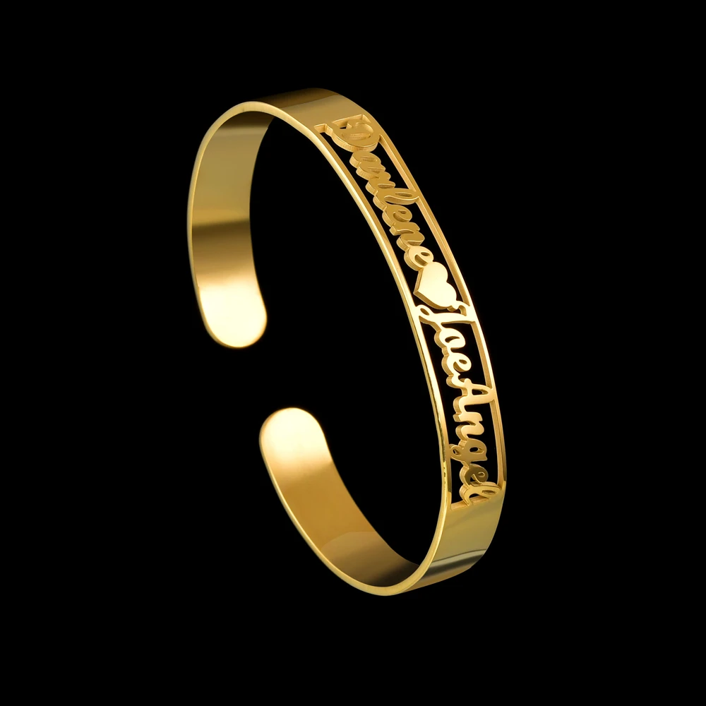 Женский браслет со стразами Открытый из нержавеющей стали с индивидуальным