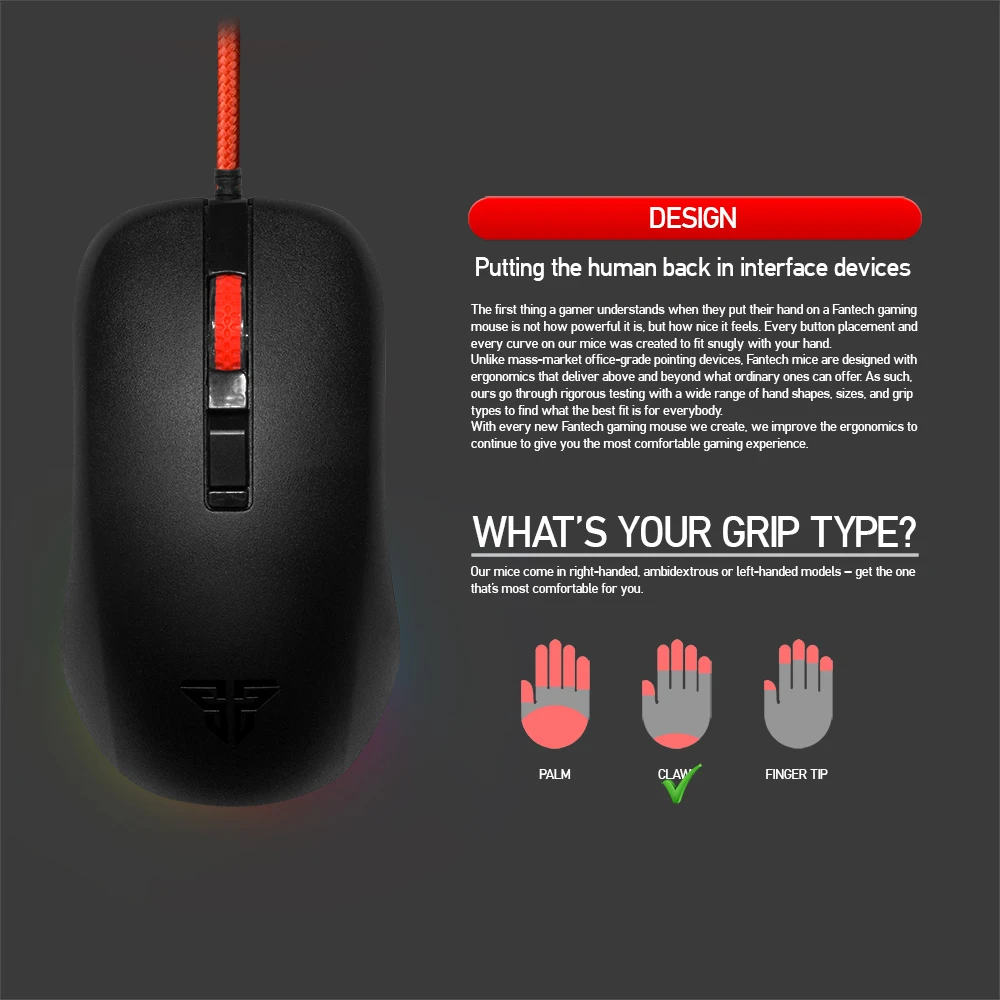 Проводная игровая мышь Fantech G13 4 кнопки 2400 DPI светодиодная оптическая USB