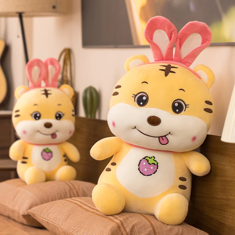 

1pc 35-75cm cute tiger plush doll soft fur stuffed animal dolls for children and girls holiday gifts
