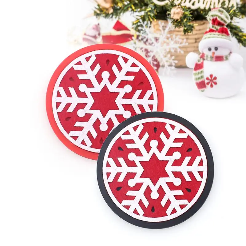 Круглый термостойкий силиконовый Рождественский ковер со снежинками подставки