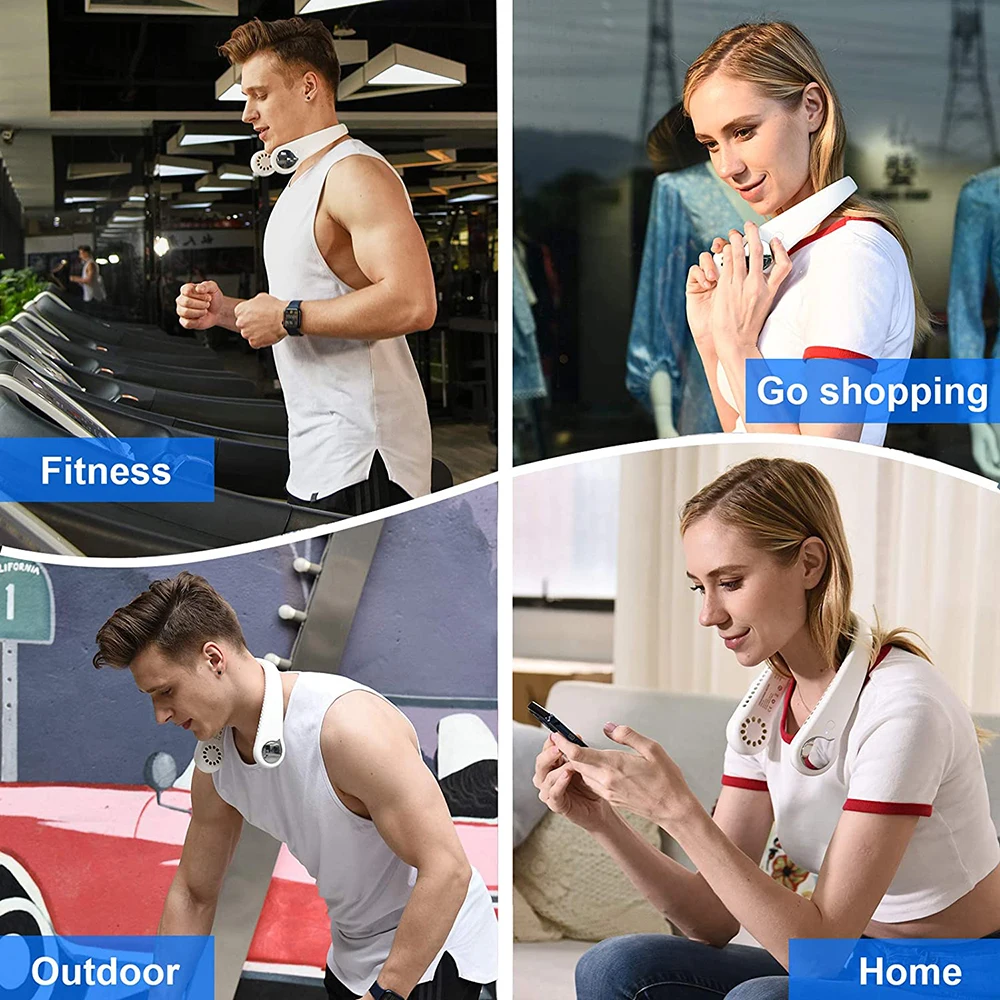 

Mini Bladeless Fan Neck Fan USB Rechargeable Fan Mute Sports Fans for Home Outdoor Ventilador Portatil Abanicos