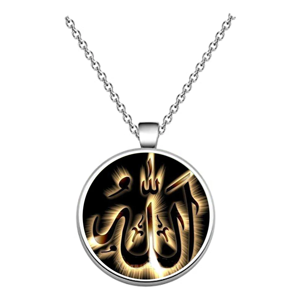 

Popular jewelry girl necklace pendant, Muslim God supreme 25 mm glass pendant. Best gift for Ramadan