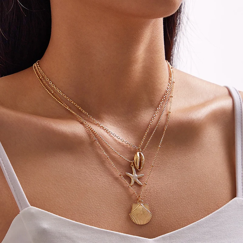 

Docona Bohemian Shell Pearl Pendant Necklace for Women Trendy Green Seed Beaded Clavicle Chain Female Summer Beach Party Jewelry