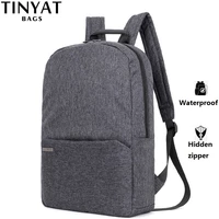tinyat men laptop bag 15 inch computer backpack waterproof school backpack for teenage canvas shoulder backpack mochila escloar