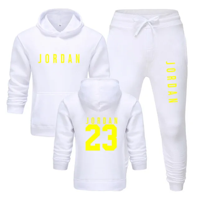 

2 Pieces Sets Winter Tracksuit Men Hooded Sweatshirt+pants Pullover Hoodie Sportwear men's Suit 23 Jordan Casual Men Clothes
