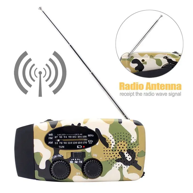 Аварийное радио Динамо выживания солнечной рукоятки само мощность ed AM/FM/NOAA