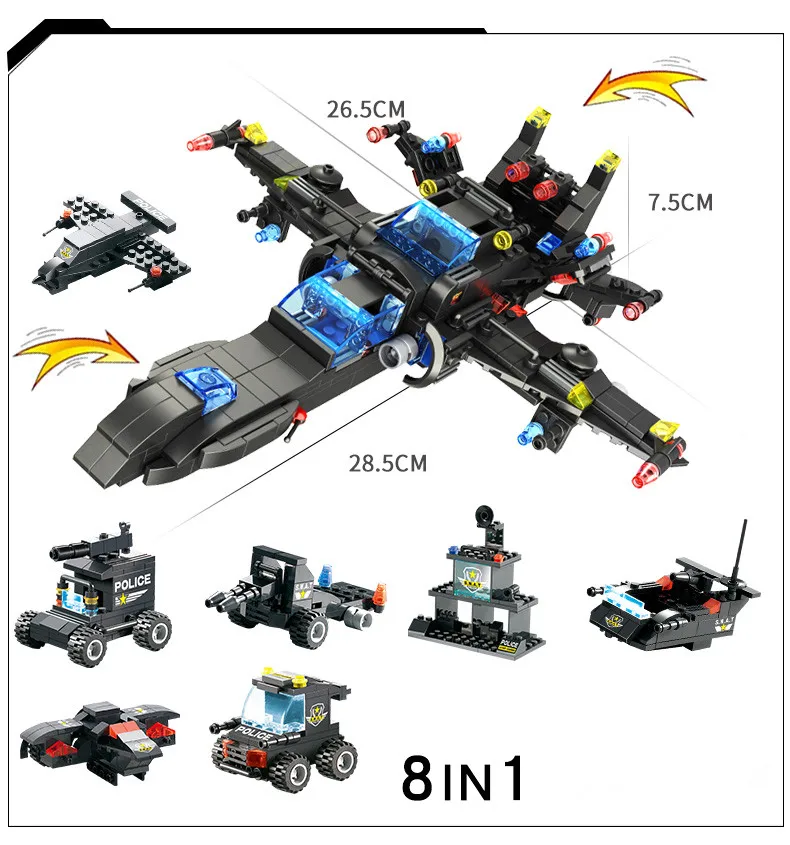 Городская полиция серии SWAT 8 в 1 обновленная версия городской полицейский участок