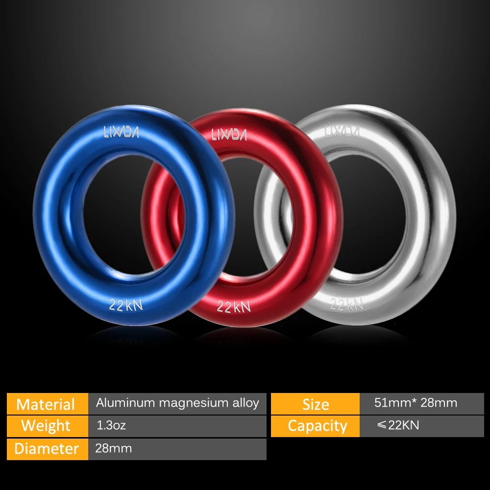 Lixada 22KN альпинистское уплотнительное кольцо алюминиевое для альпинизма уличное