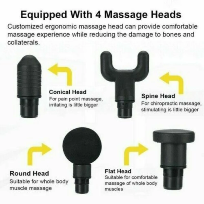 

High Quality Percussion Massage Guns Tool 4 Heads 20 Speeds Vibration Muscle Body Therapy Massager Relaxing Therapy Deep Tissue