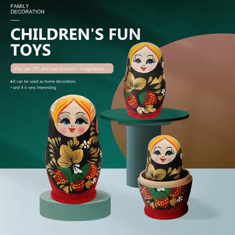 

5Pcs Painted Nesting Doll Russian Matryoshka Doll Toy Home Desktop Ornament