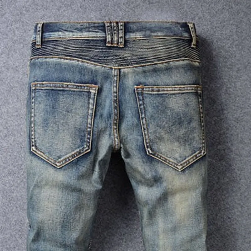 Джинсы скинни мужские рваные джинсы с дырками модная брендовая одежда