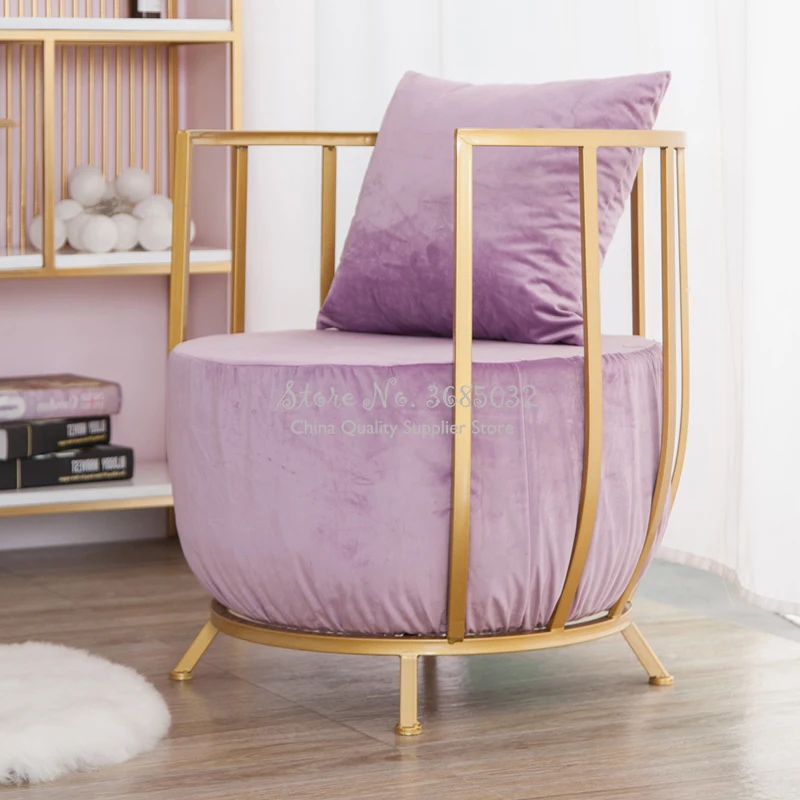 Современное простое кресло с золотой рамой на заказ роскошный модный мягкий