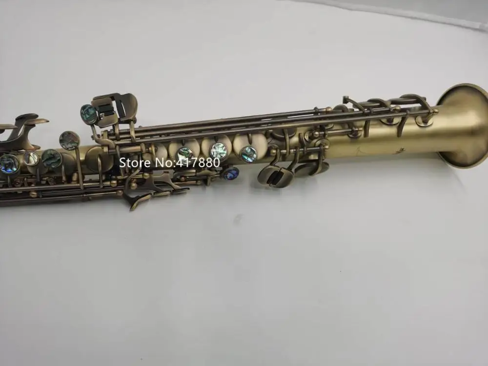 Hot Selling Soprano Saxophone B Flat Retro sax Antique copper Musical instrument With Case gloves Free Shipping |