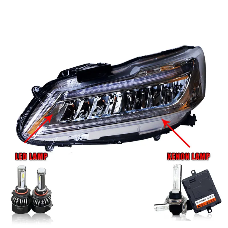 LED high beam 2 шт. автомобильный стиль светодиодный фары для Honda Accord для Accord Головной фонарь светодиодный DRL Объектив двойной луч H7 HID Xenon bi xenon объектив - Цвет: LED high beam