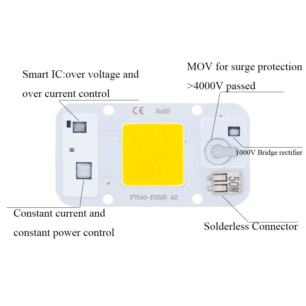 5PCSLED стилизованный под шар светильник 50W 110V 220V не нужен драйвер сварки "сделай